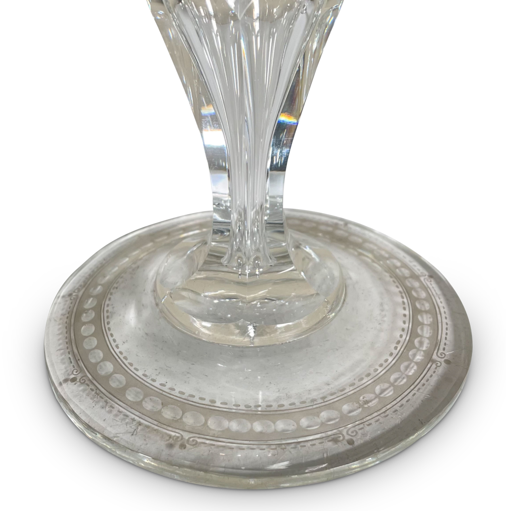 George III Pair of Etched Glass Tazzas