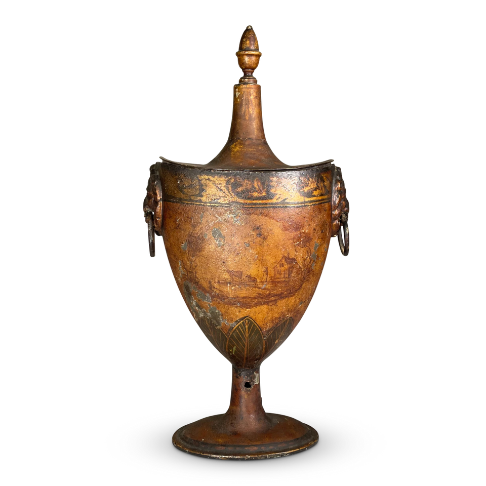 Regency Tole Lidded Chestnut Urn