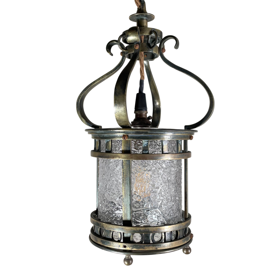 Arts and Crafts Brass Hall Lantern