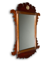 Mahogany Fretwork Mirror with Gilt Medallion