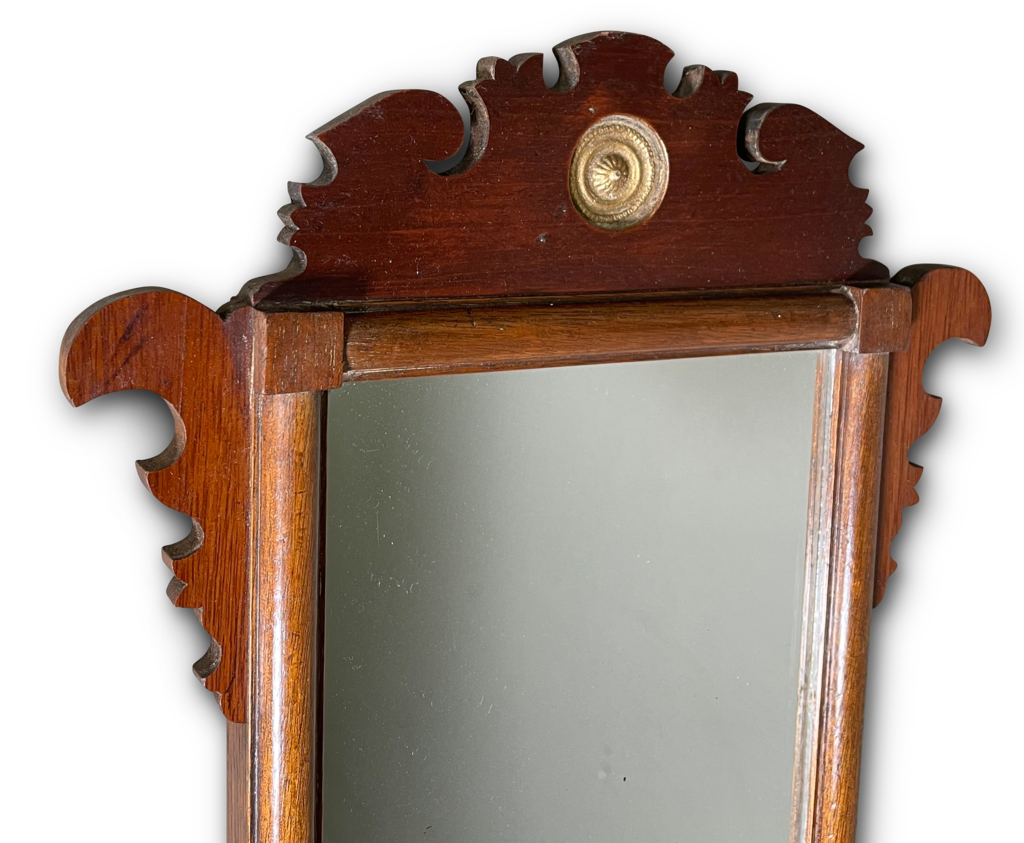 Mahogany Fretwork Mirror with Gilt Medallion