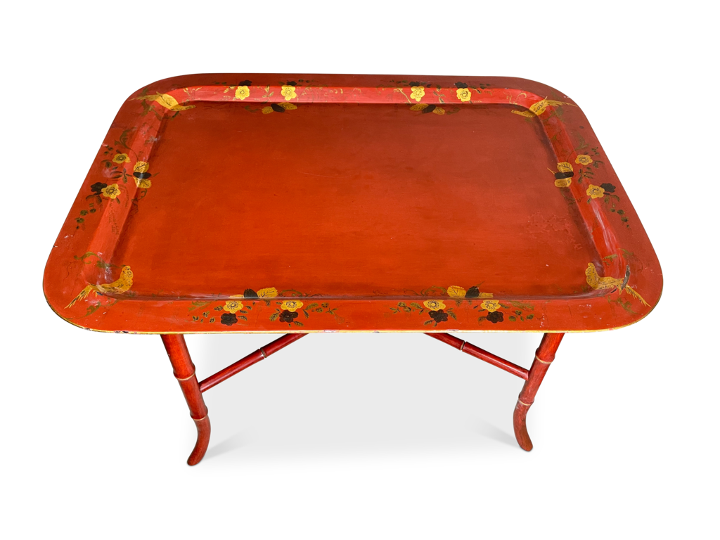 Painted Faux Bamboo Tray Table