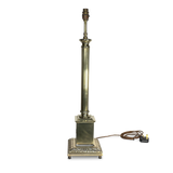 Large Brass Cortinthian Column Table Lamp
