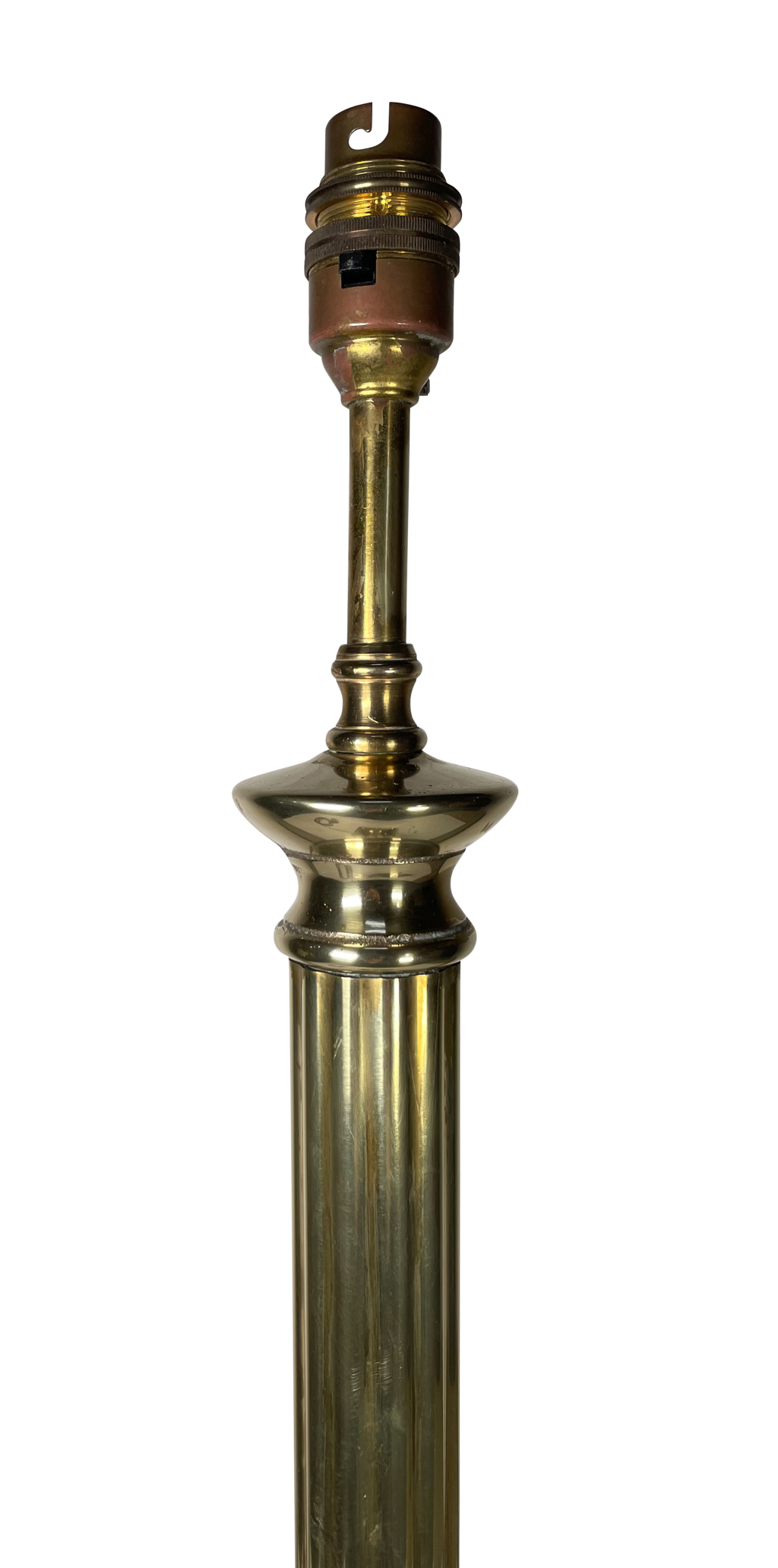 Large Brass Cortinthian Column Table Lamp