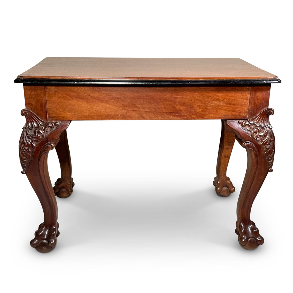 Rectangular Mahogany Side Table on Carved Cabriole Legs