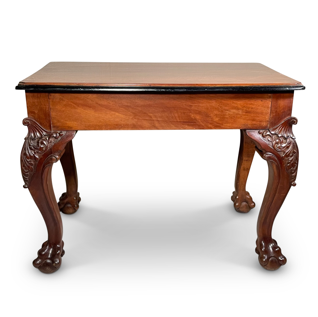 Rectangular Mahogany Side Table on Carved Cabriole Legs