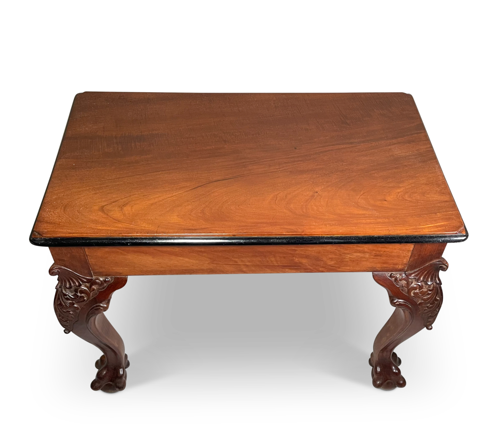 Rectangular Mahogany Side Table on Carved Cabriole Legs