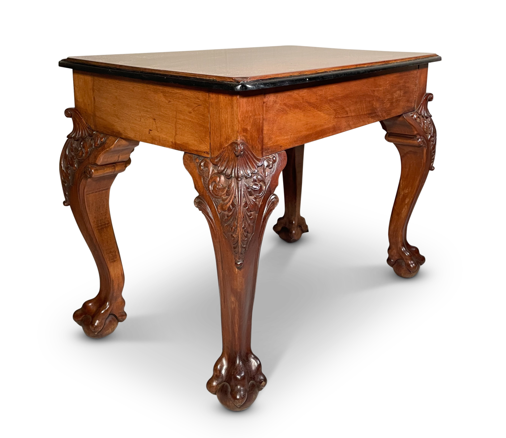 Rectangular Mahogany Side Table on Carved Cabriole Legs