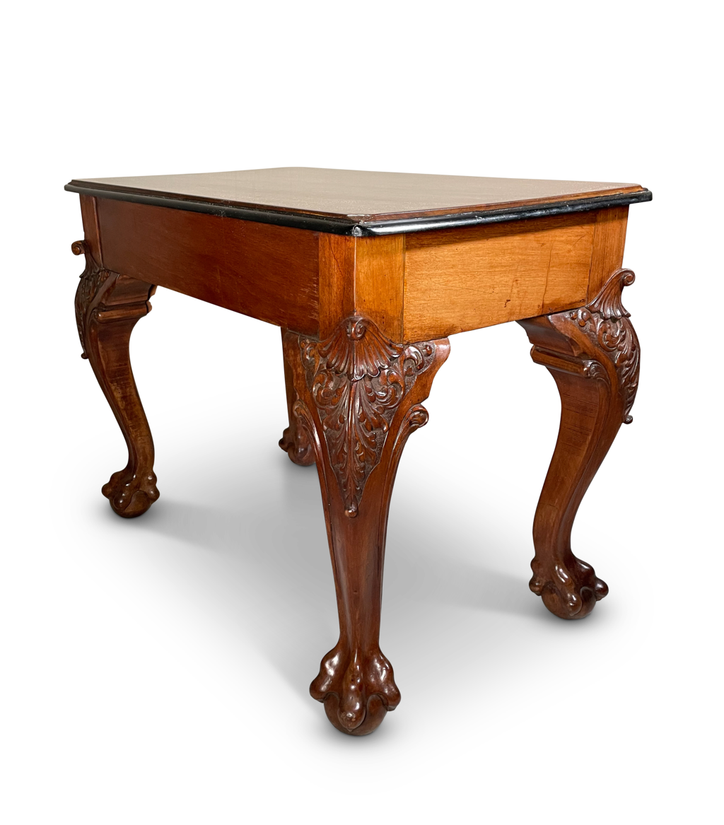 Rectangular Mahogany Side Table on Carved Cabriole Legs