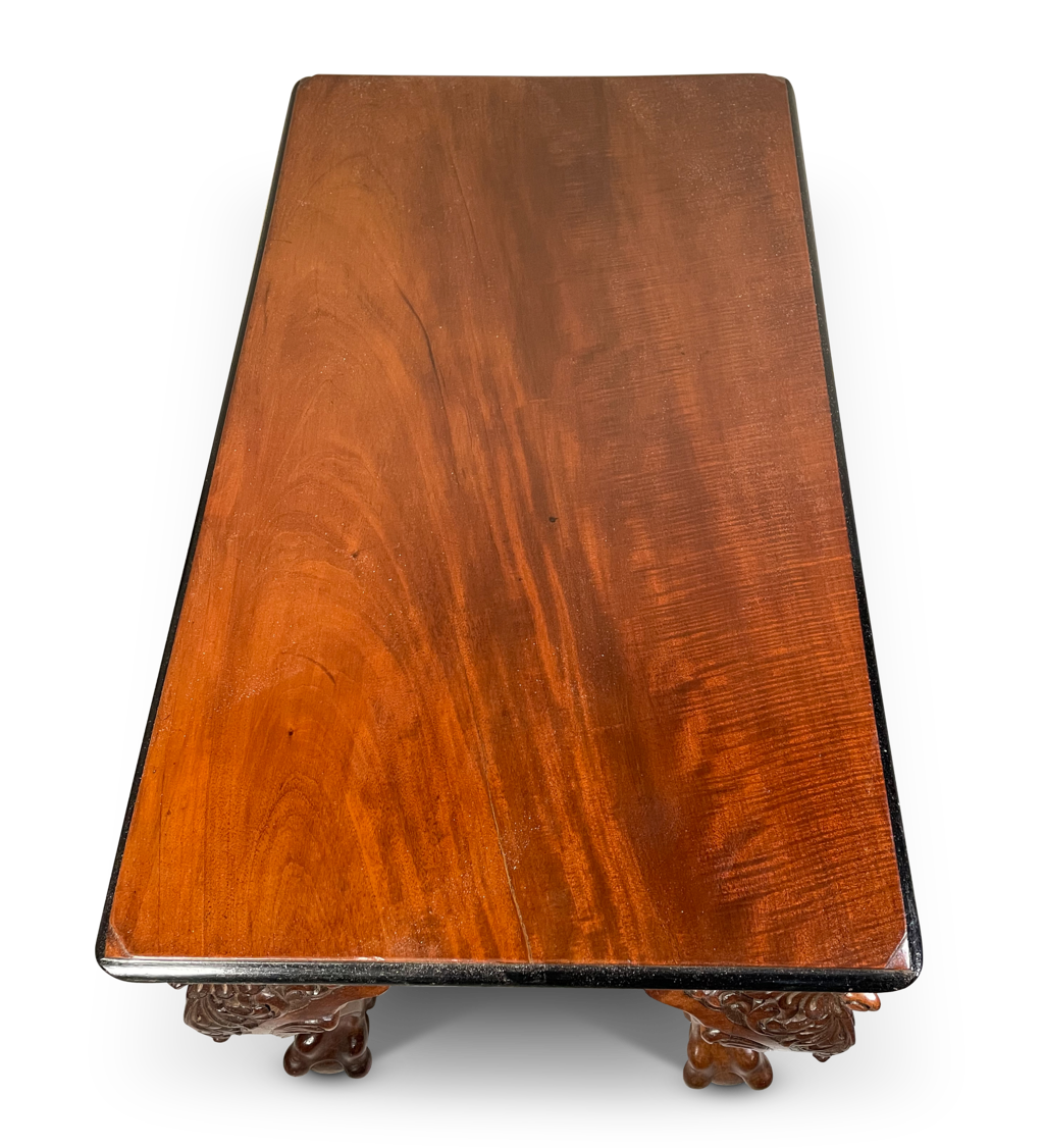 Rectangular Mahogany Side Table on Carved Cabriole Legs
