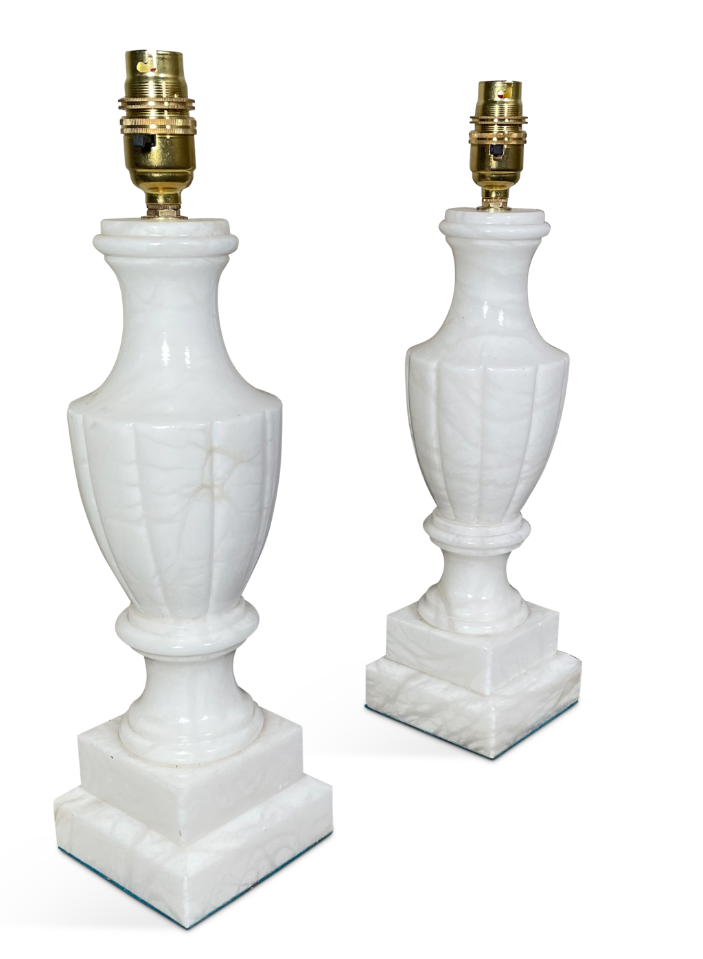 Pair of Alabaster Baluster Table Lamps