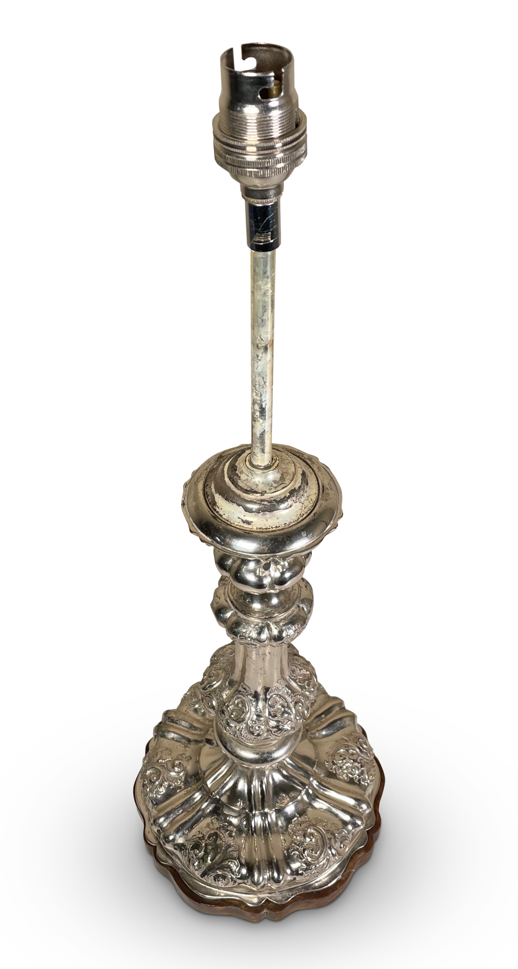 Silver Plated Candlestick Table Lamp
