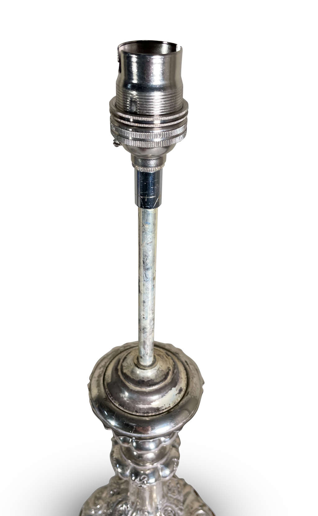 Silver Plated Candlestick Table Lamp