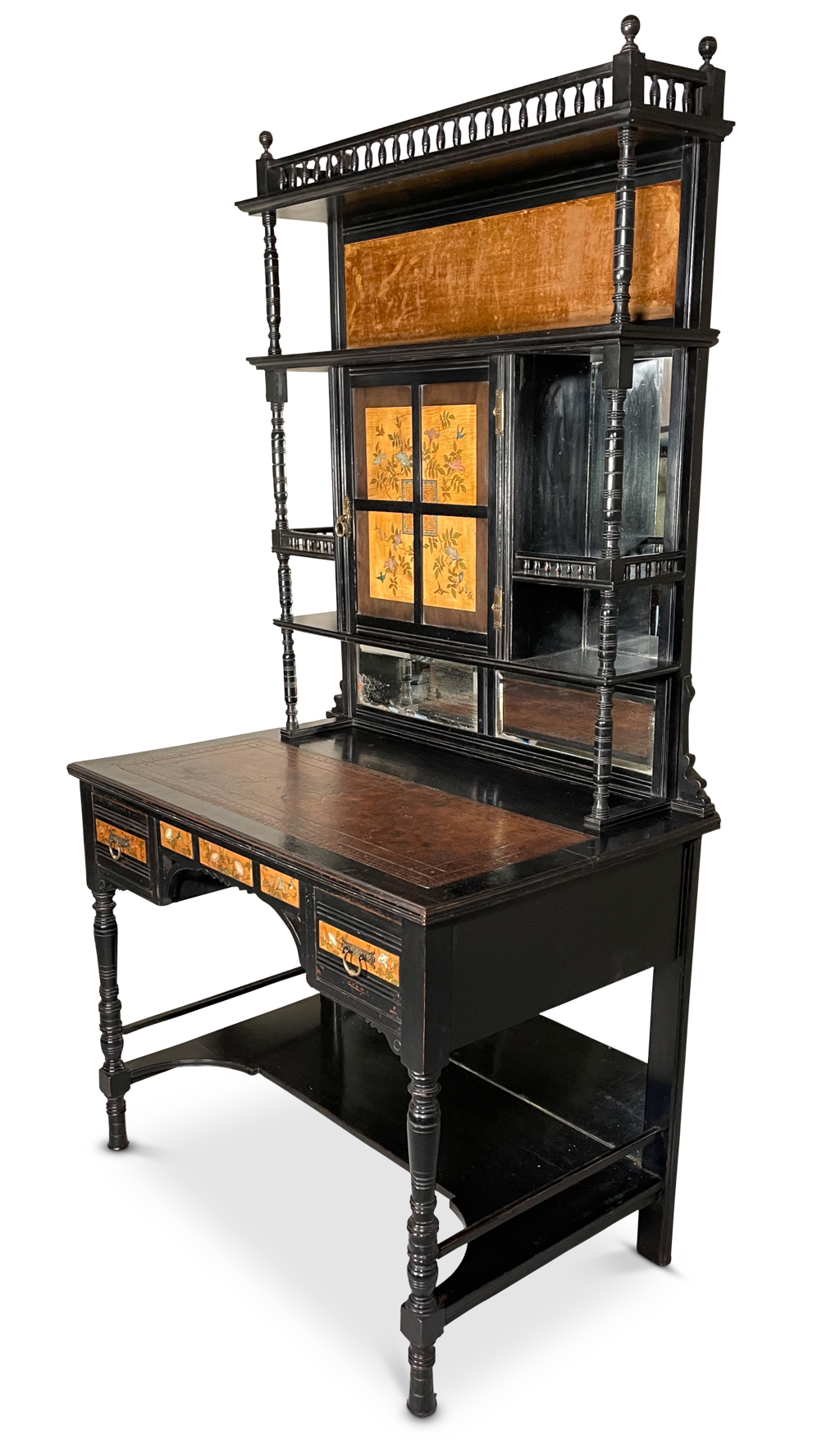 Aesthetic Movement Desk with Galleried Mirrored Back