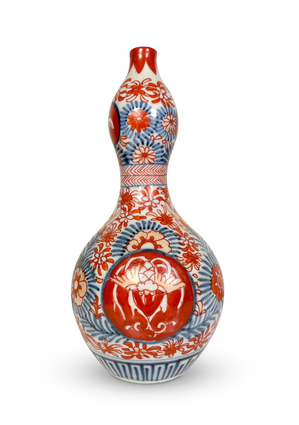 Meiji Period Kutani Bottle Gourd Vase
