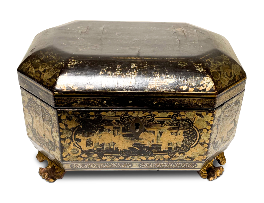 Lacquered Chinoiserie Tea Caddy