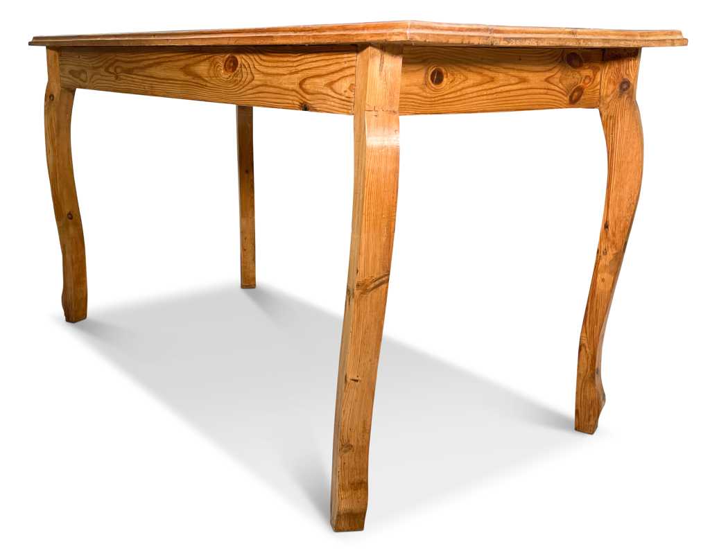 Pine Work Table on Tall Cabriole Style Legs