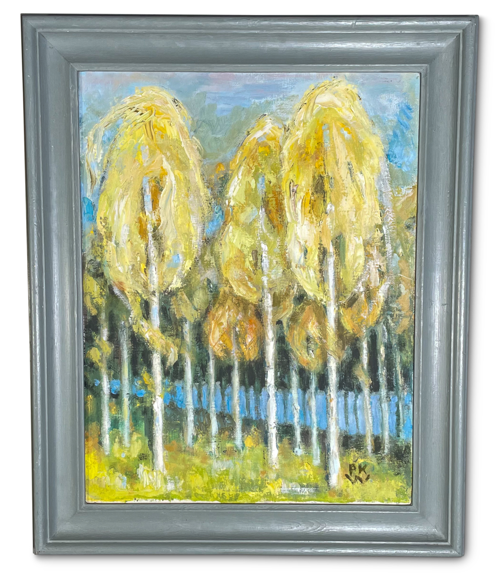 Pair of Oils on Canvas Studies of Birch Trees