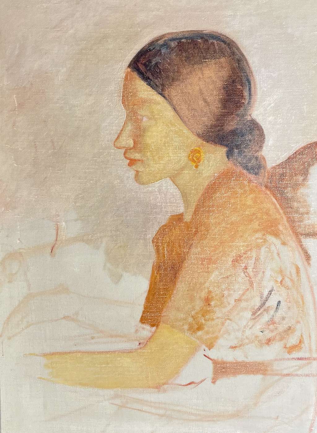 Unfinished Artist Self Portrait of Paivio Westerlund Knighton