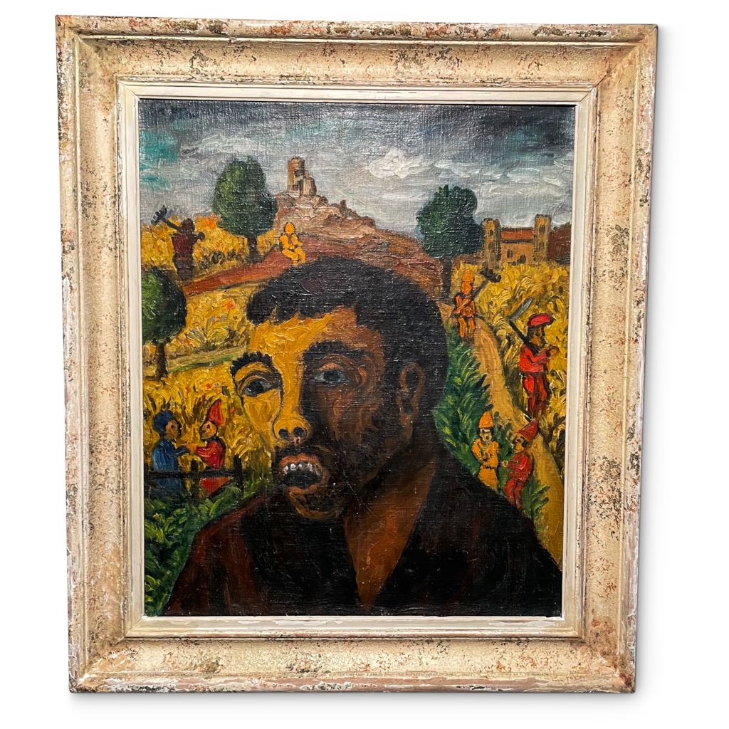 Oil on Canvas Entitled Figure d'Expression l'Idiot
