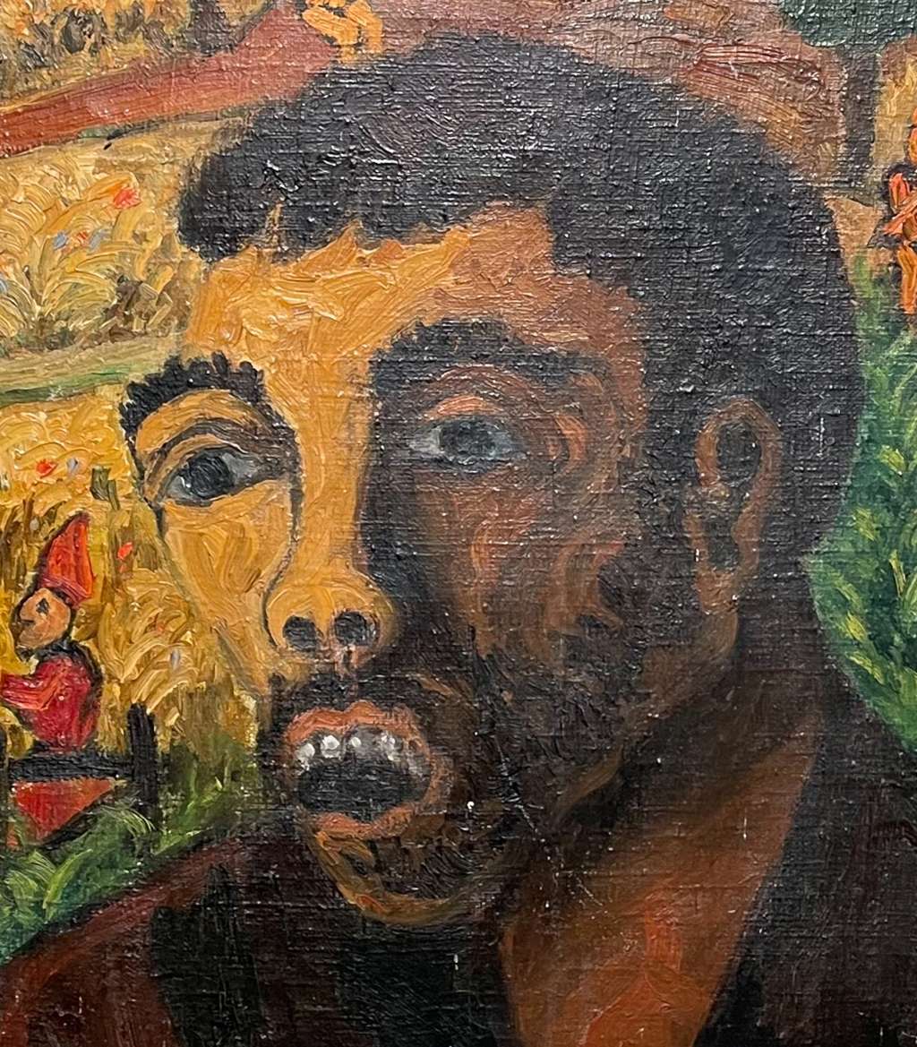 Oil on Canvas Entitled Figure d'Expression l'Idiot