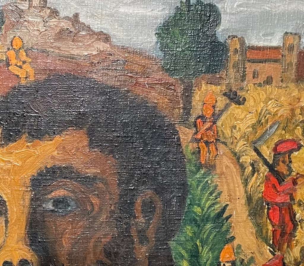 Oil on Canvas Entitled Figure d'Expression l'Idiot