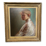 Oil on Canvas Portrait entitled 'Distant Thoughts'