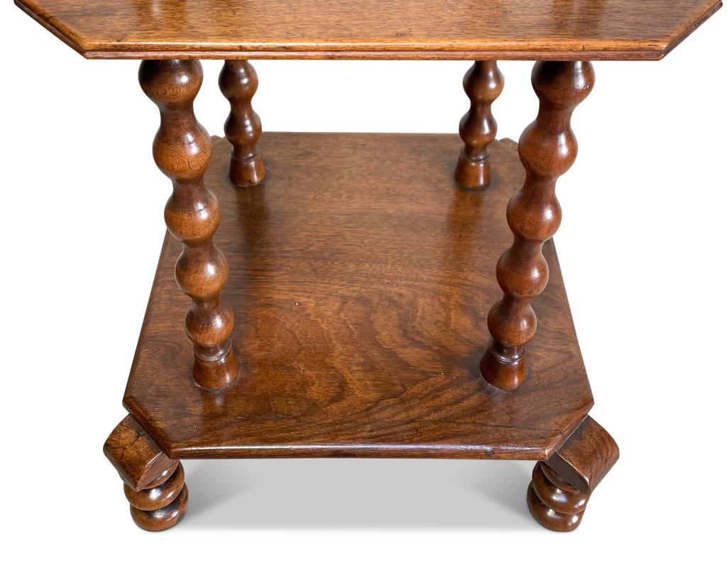 Small Mahogany Three Tiered What Not with Bobbin Turned Upright Supports