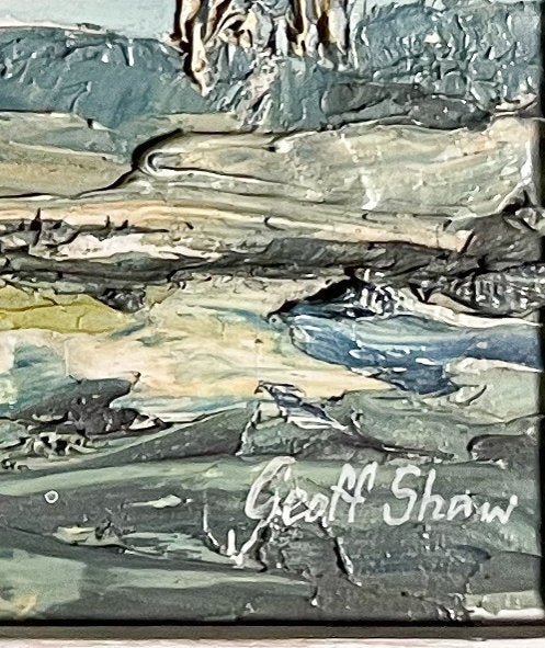 Oil on Board Landscape with Mills by Geoff Shaw