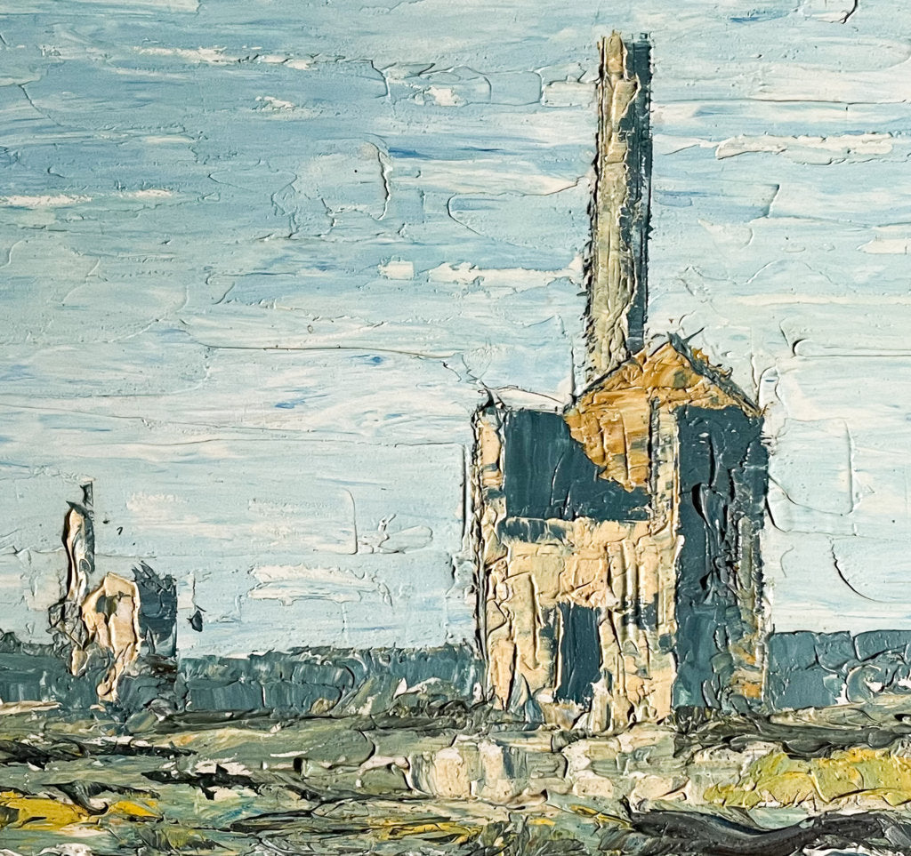 Oil on Board Landscape with Mills by Geoff Shaw