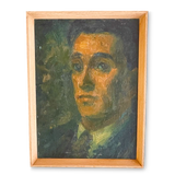 Oil on Board Portrait of a Young Male with Tie