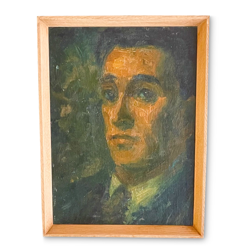 Oil on Board Portrait of a Young Male with Tie