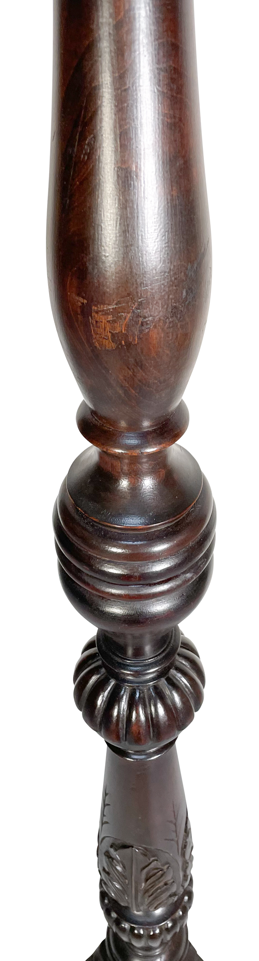 Mahogany Floor Lamp Carved with Acanthus Leaves