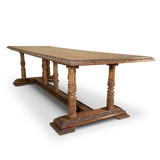 Refectory Dining Table Raised on Seven Carved Corinthian Column Legs