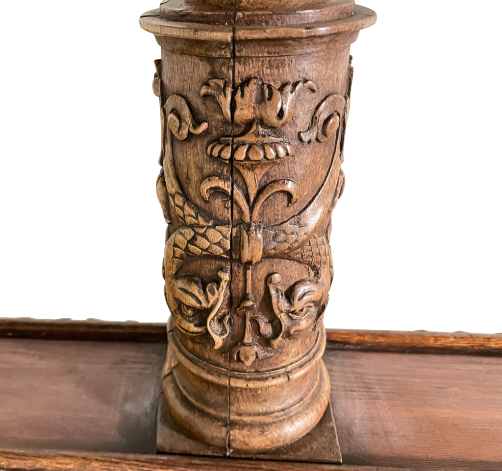 Refectory Dining Table Raised on Seven Carved Corinthian Column Legs