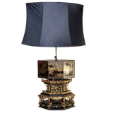 Lacquered Chinoiserie Decorated Lamp Base