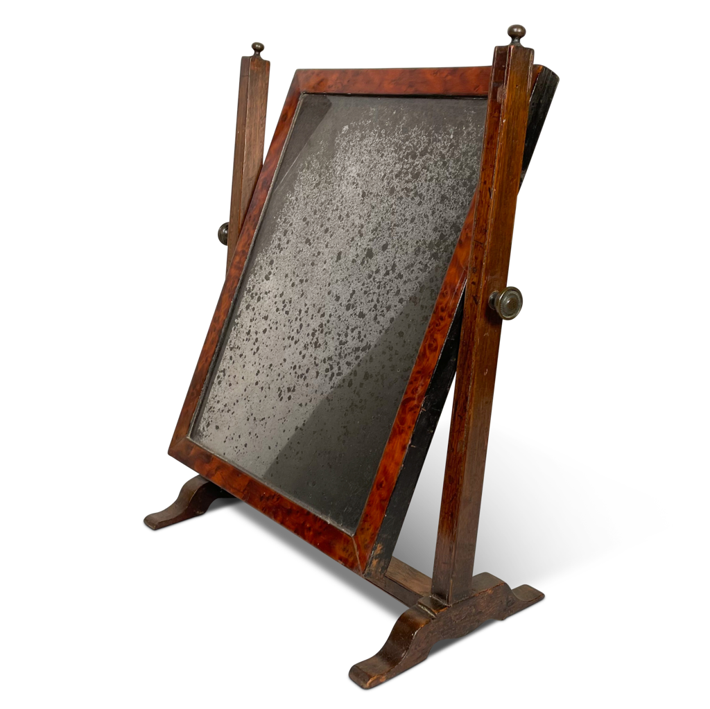 Burr Maple Wood Veneered Toilet Mirror