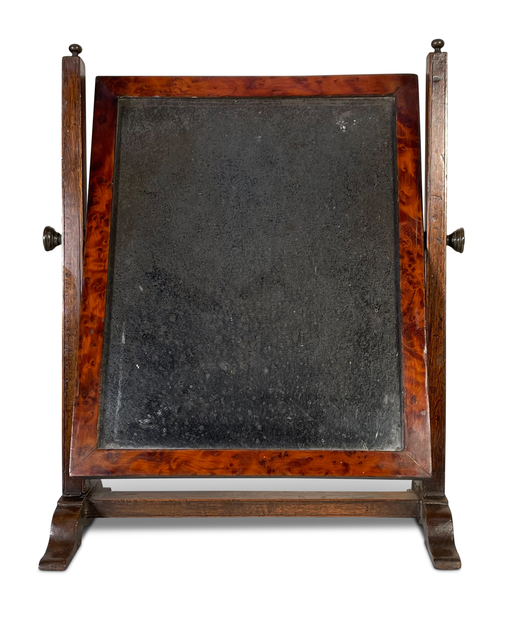 Burr Maple Wood Veneered Toilet Mirror