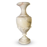 Carved Alabaster Baluster Urn Lamp Base
