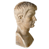 Carved Stone Romanesque Classical Bust