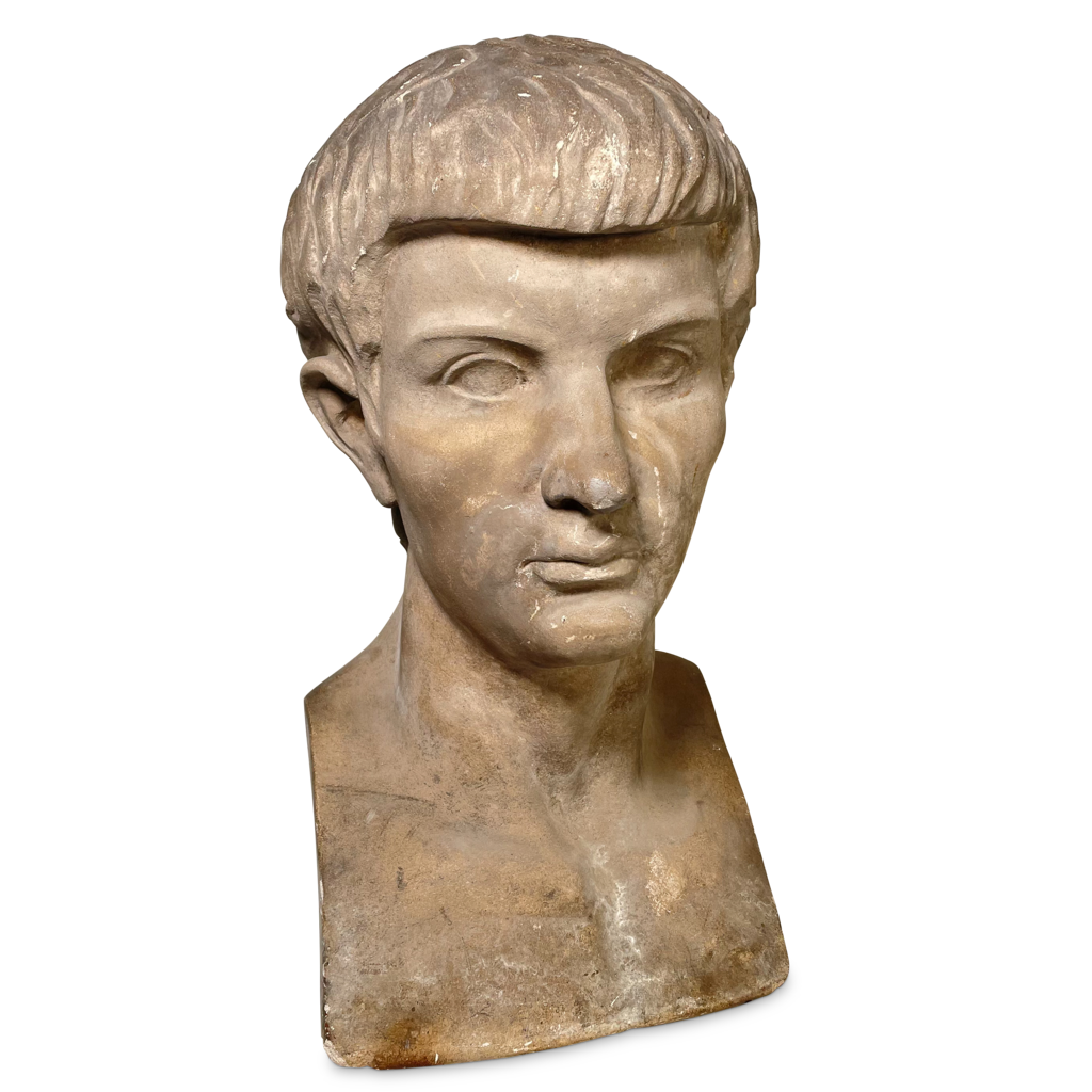 Carved Stone Romanesque Classical Bust