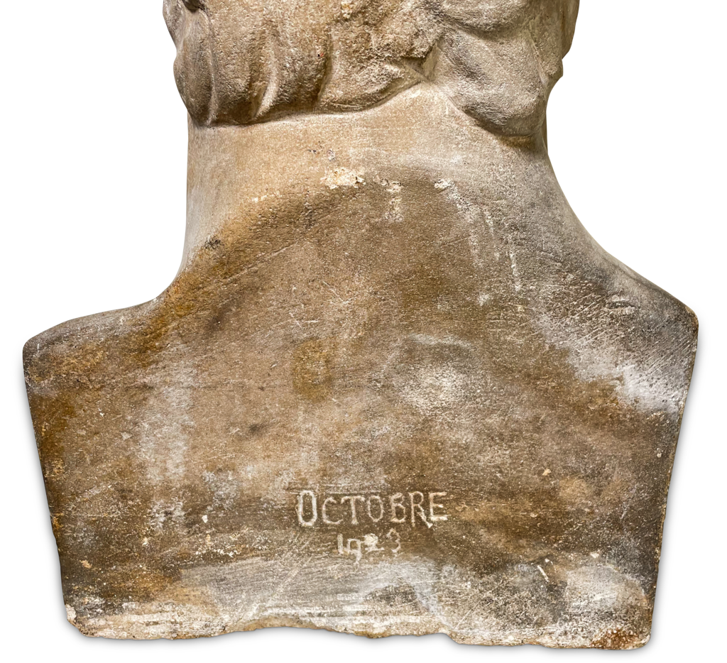 Carved Stone Romanesque Classical Bust
