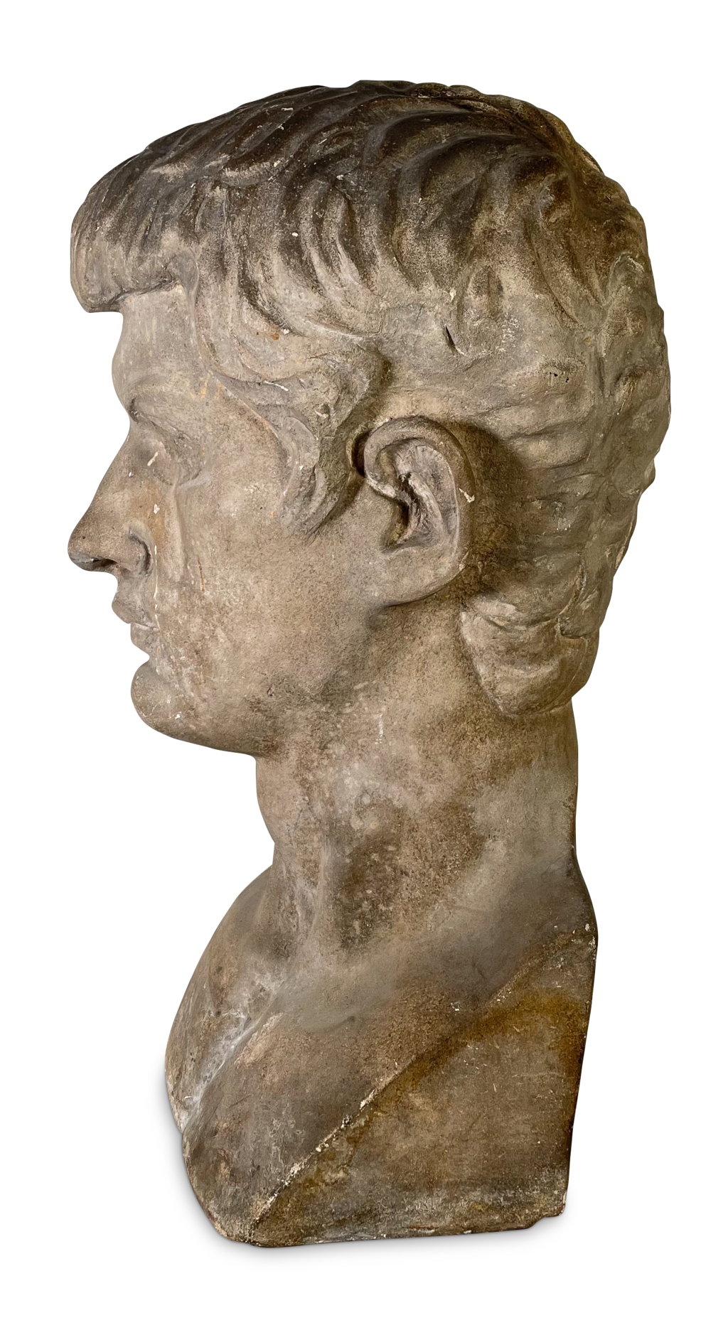 Carved Stone Romanesque Classical Bust
