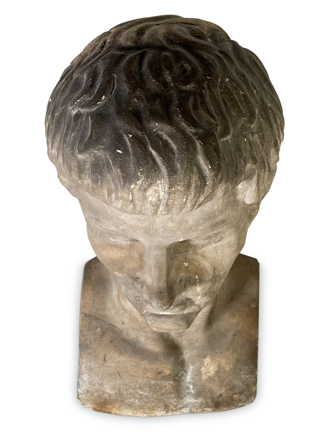 Carved Stone Romanesque Classical Bust