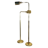 Two Brass Swing Arm Floor Lamps