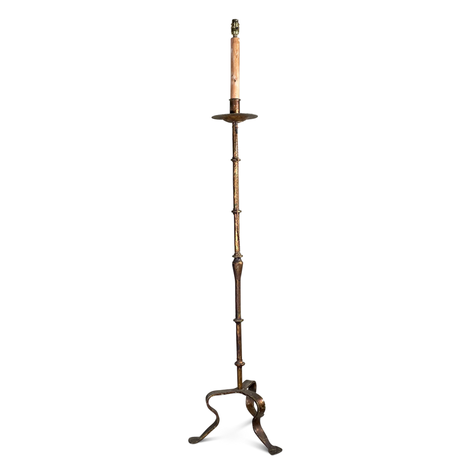 Gilt Metal Floor Lamp