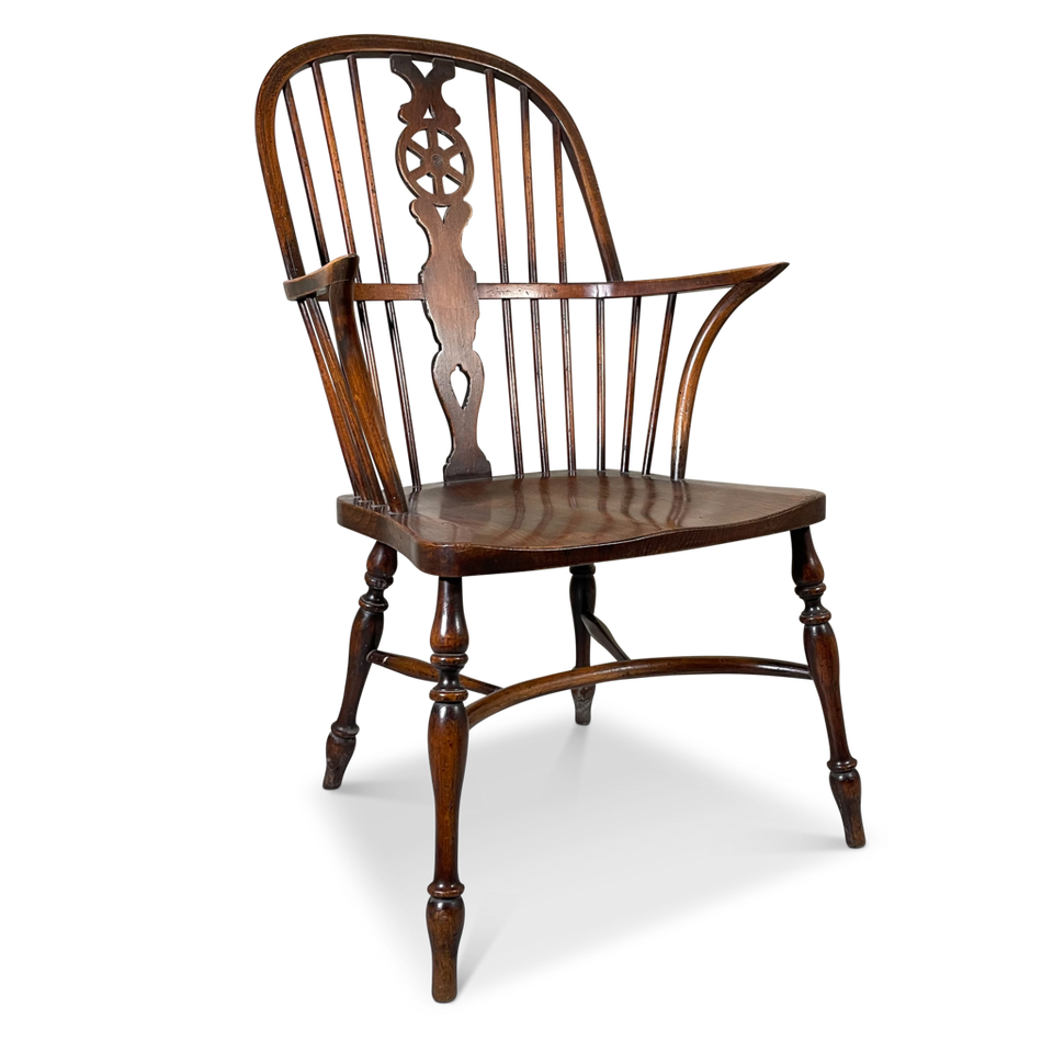 Elm and Ash Bowed Splat Back Windsor Carver Chair