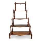 Walnut and Rosewood Five Tiered Wotnot Etagere