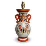Meiji Period Kutani Ware Vase Table Lamp