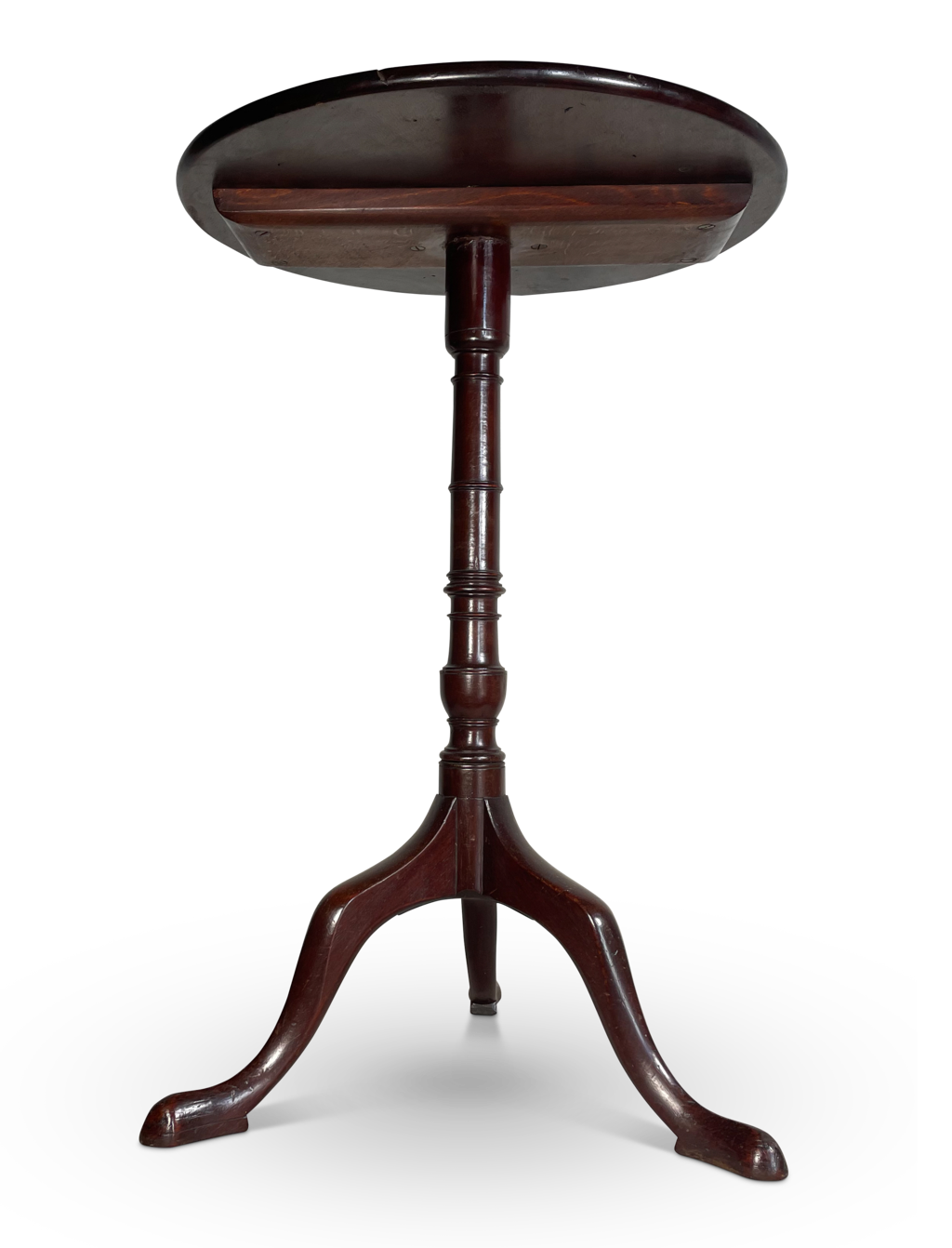Circular Mahogany Pedestal Wine Table on a Tripod Base